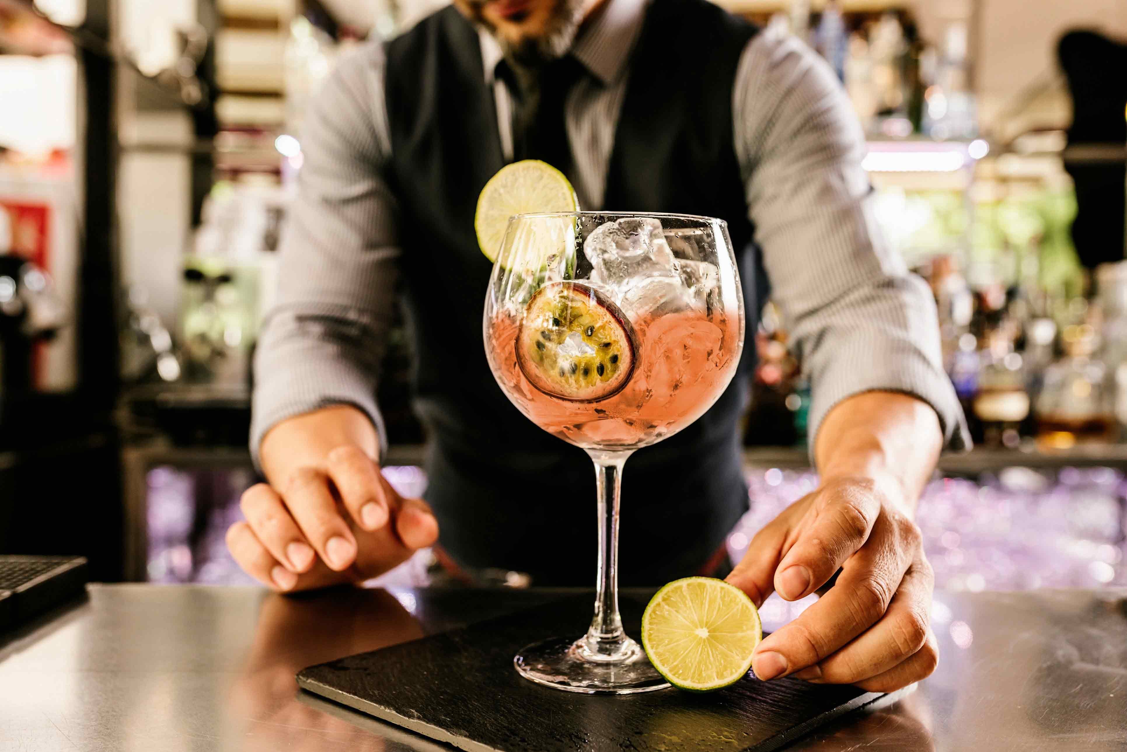 Barman making a cocktail