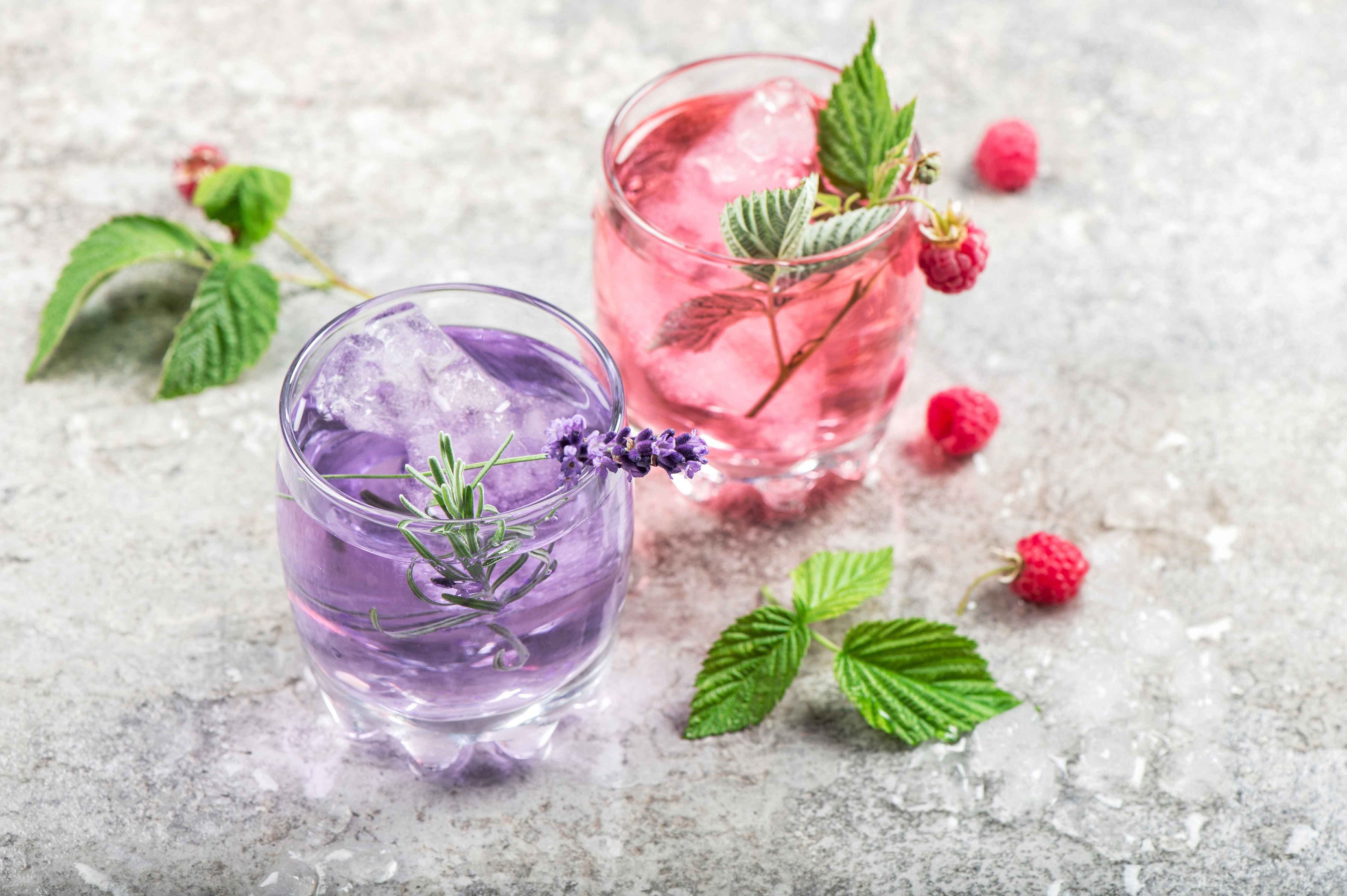 Drink with Lavender and Raspberries